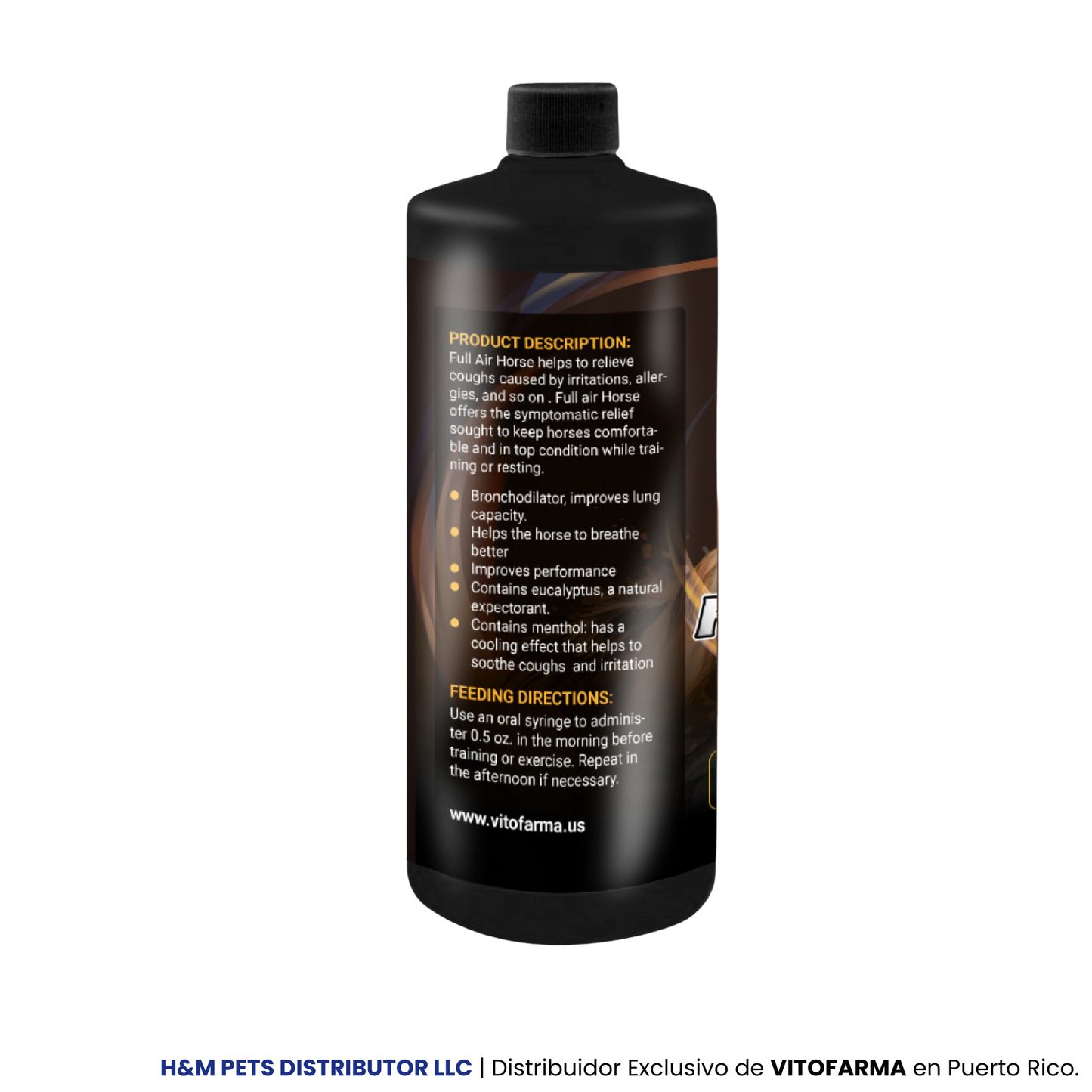 Producto natural para aliviar la tos en caballos – Full Air Horse / 500 ML