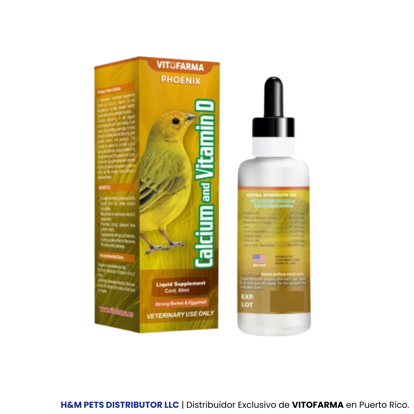 Calcio y Vitamina D para Pájaros/ 60 ML