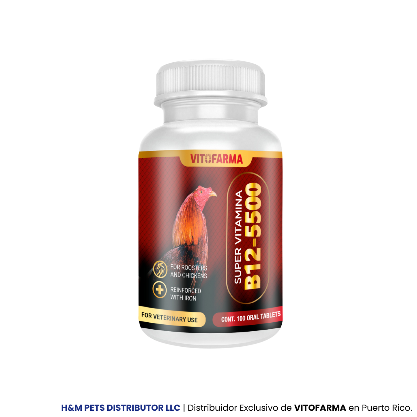 B12 5500 para gallos – Super Vitamina B12 100 tabletas