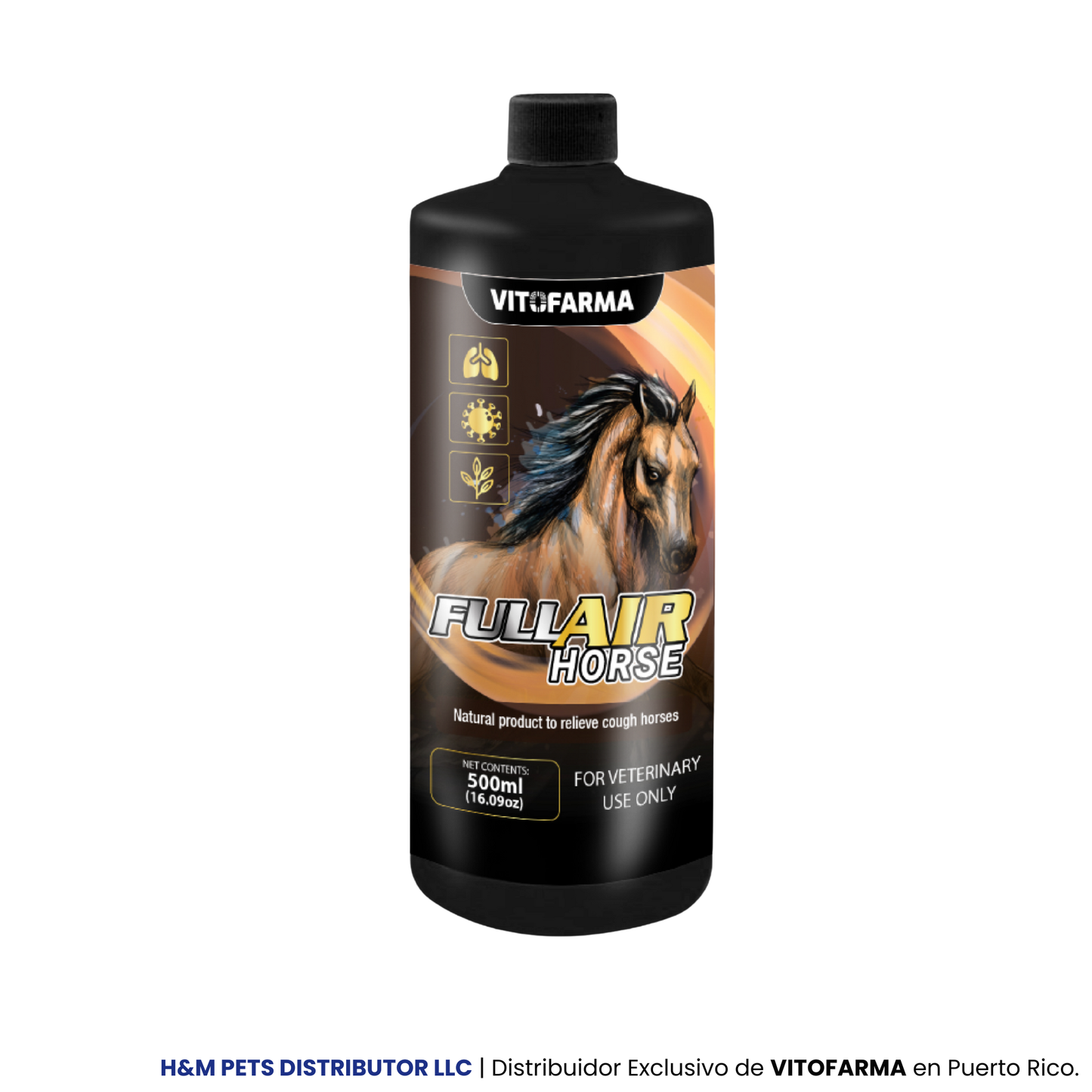 Producto natural para aliviar la tos en caballos – Full Air Horse / 500 ML