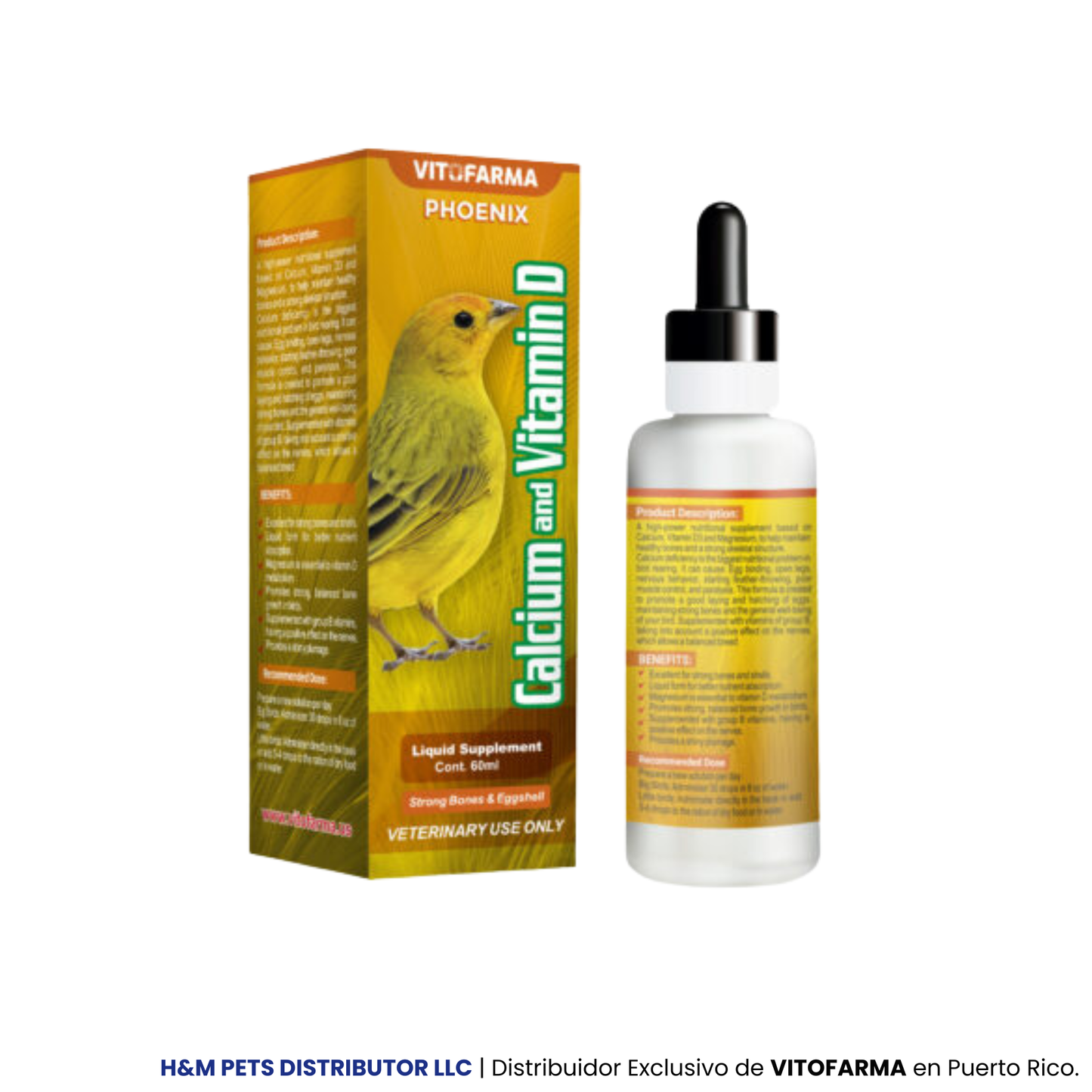 Calcio y Vitamina D para Pájaros/ 60 ML