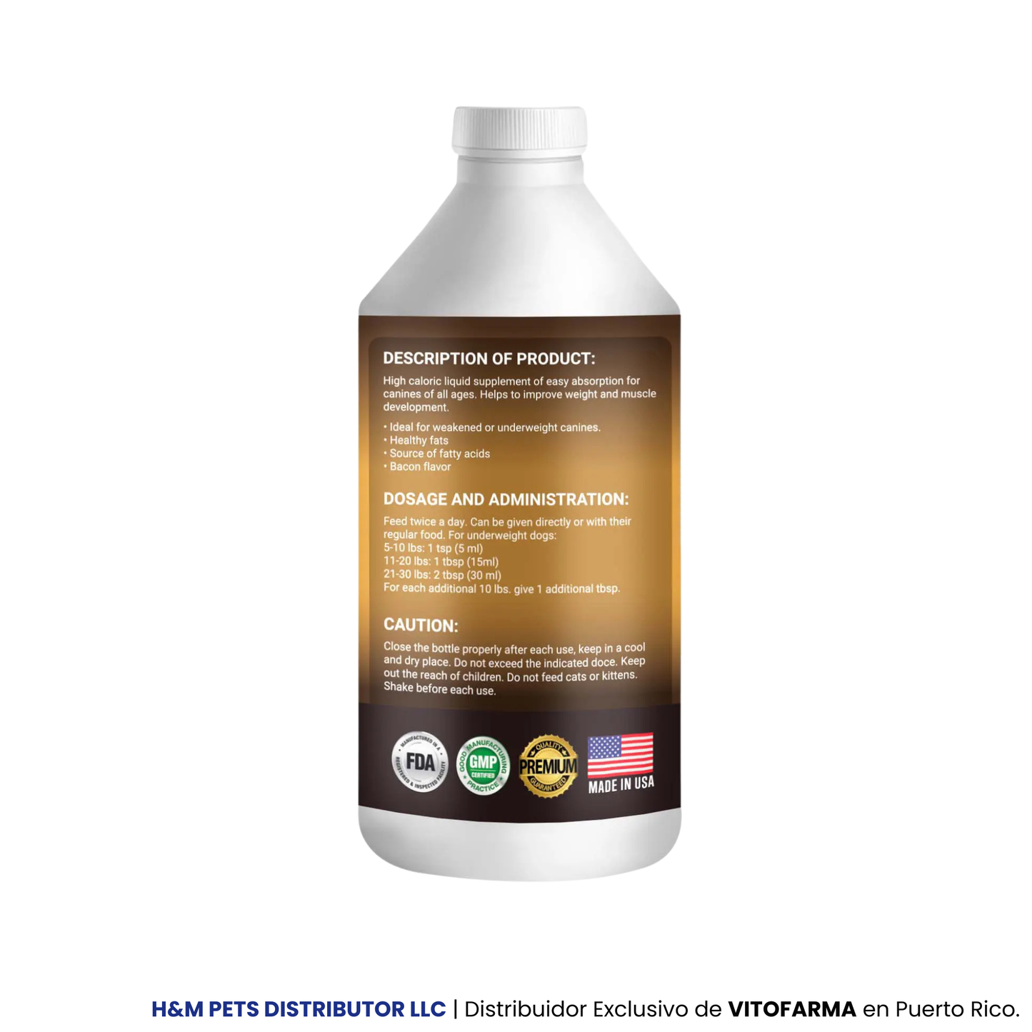 Suplemento alto en calorías para perros BRANDY 500 ML