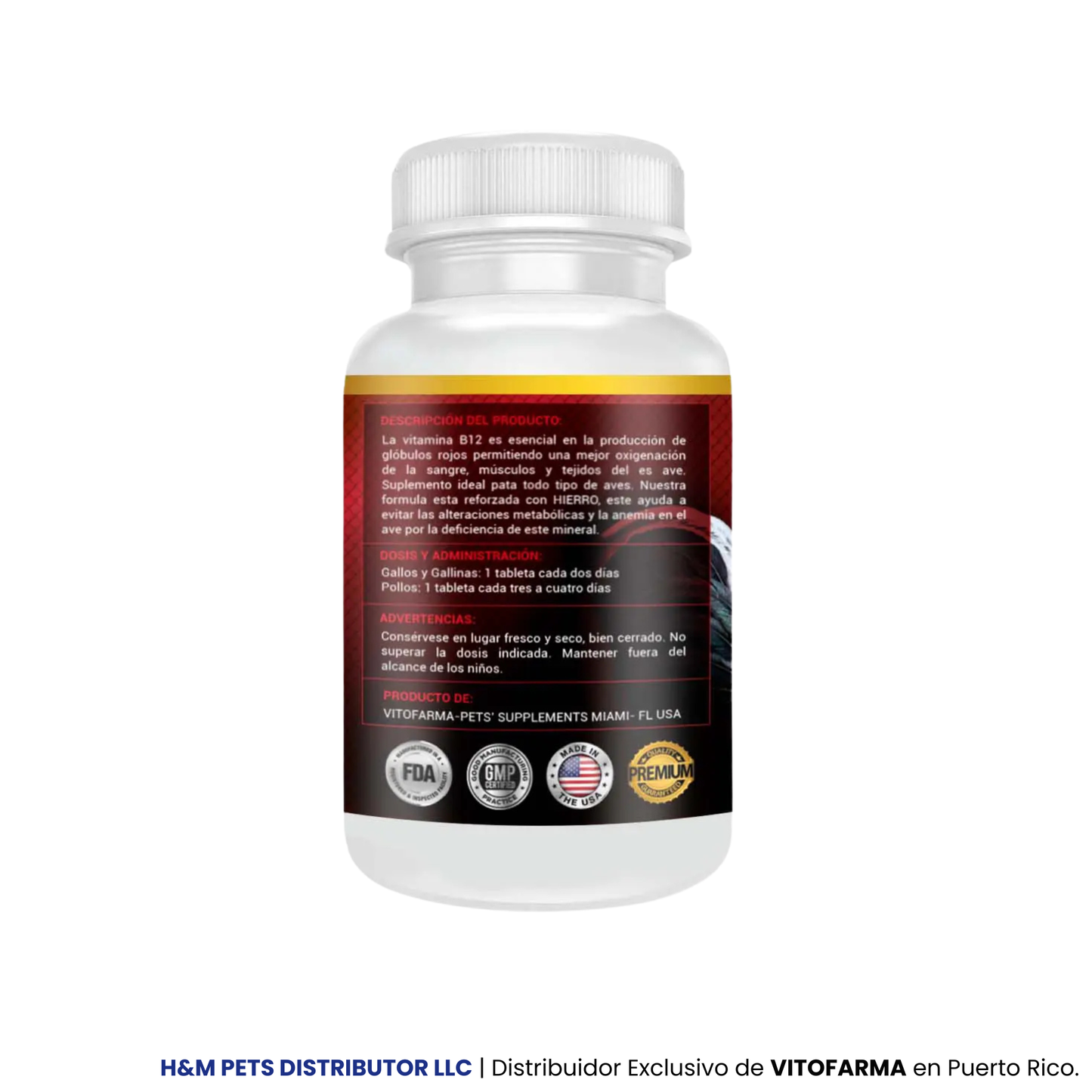 B12 5500 para gallos – Super Vitamina B12 100 tabletas